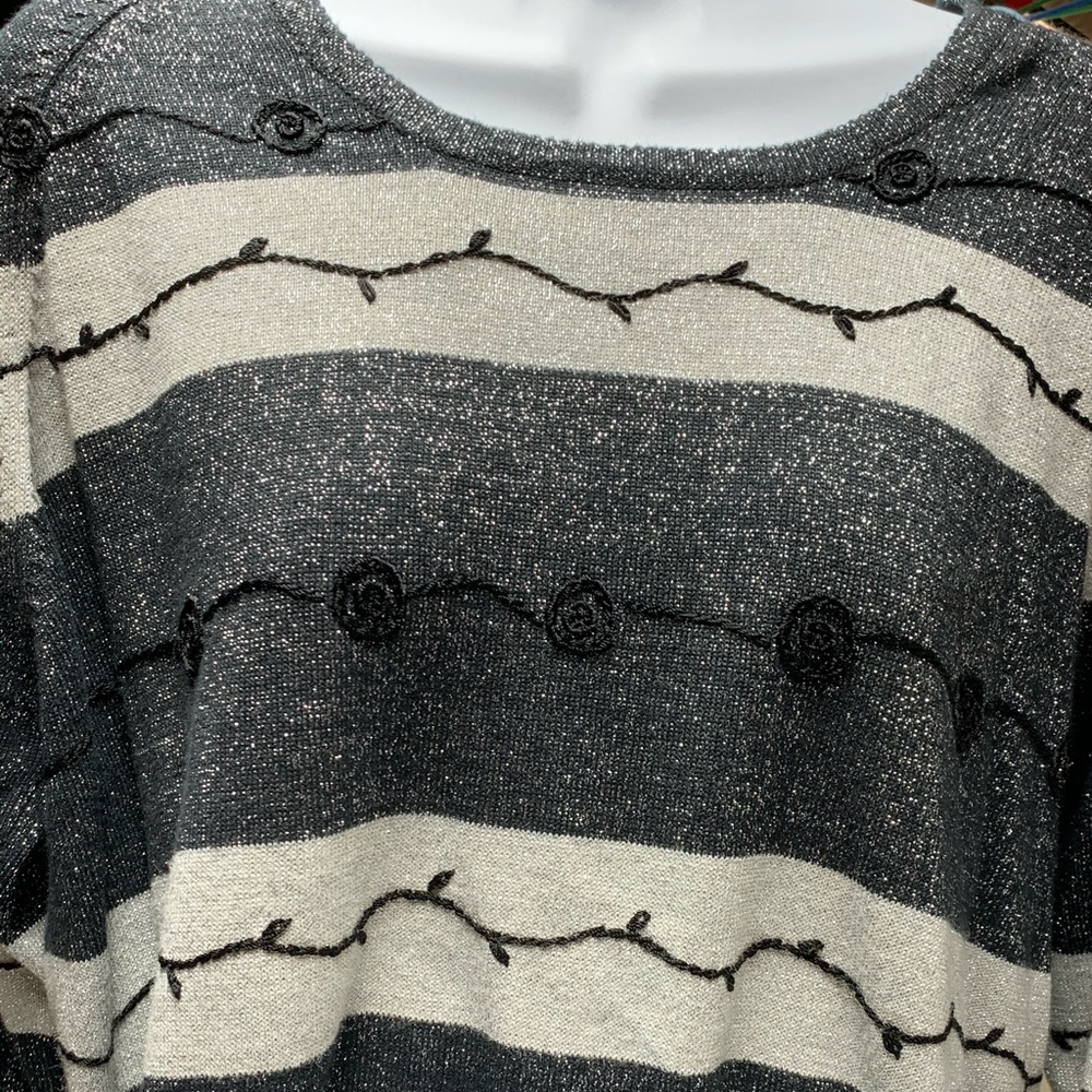 Glittery scoop neck sweater